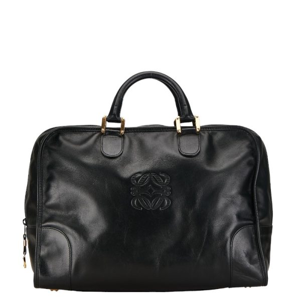 1 0155668 1 LOEWE Amazona Boston Bag Handbag Black Leather