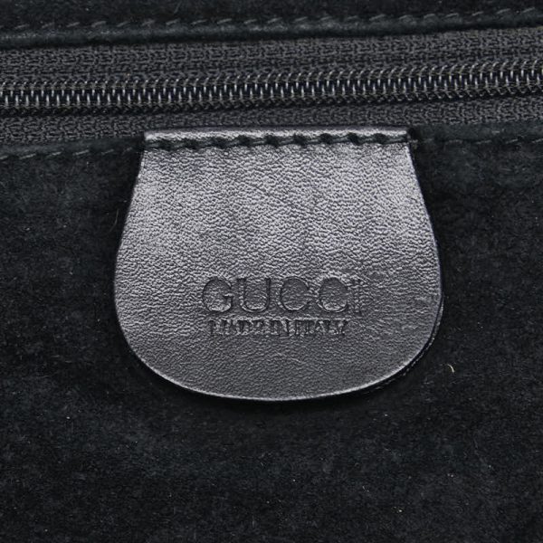 1 0155985 9 Gucci Logo Shoulder Bag 1151206 Black Gold Suede