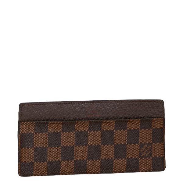 1 0156305 2 Louis Vuitton Damier Portefeuille Long Card Case Brown