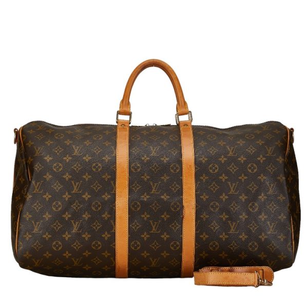 1 0156327 1 Louis Vuitton Monogram Keepall Bandouliere 55 Bag M41414 Brown