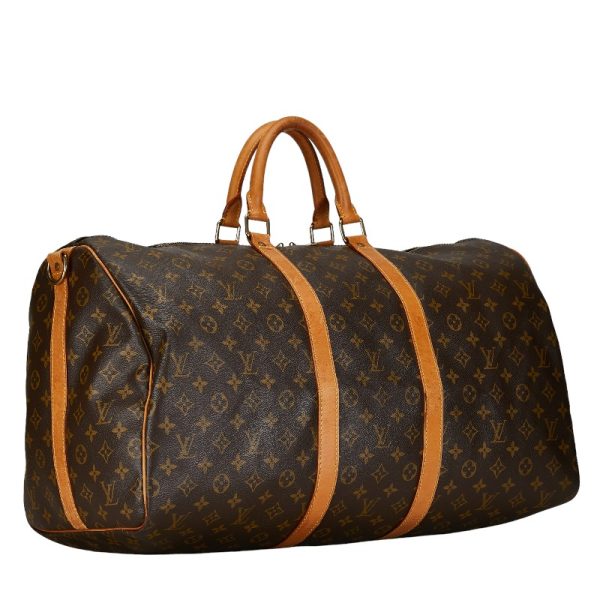 1 0156327 3 Louis Vuitton Monogram Keepall Bandouliere 55 Bag M41414 Brown