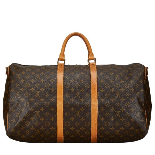 1 0156327 4 Louis Vuitton Monogram Keepall Bandouliere 55 Bag M41414 Brown