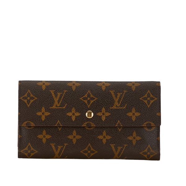 1 0156330 1 Louis Vuitton Monogram Porte Tresor Long Wallet M61215 Brown