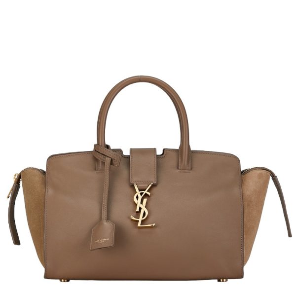 1 0156454 1 Saint Laurent Monogram Downtown Cabas Shoulder Bag Beige