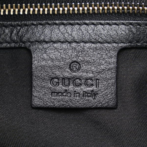 1 0156923 7 Gucci frill handbag tote bag black silver leather