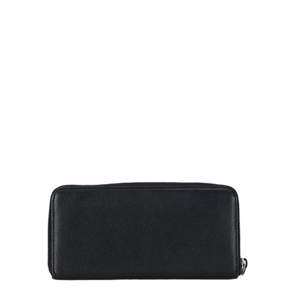 1 0157150 3 Saint Laurent Full Zip Wallet Long Wallet Black Leather