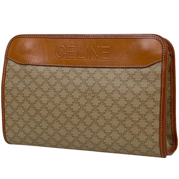 1000070531564 11 Celine Macadam Pattern Clutch Canvas Beige