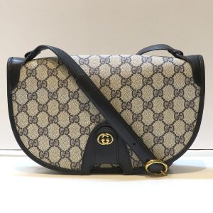 1003033009300023 1 Gucci GG Supreme Shoulder Bag Diagonal Hook Brown