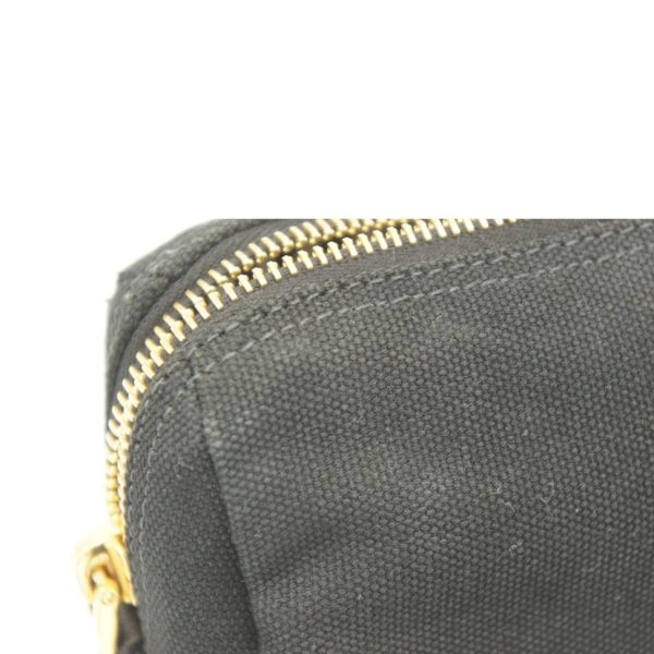 10111 8 PRADA Prada Kanapa Logo Denim Pouch Bag Black