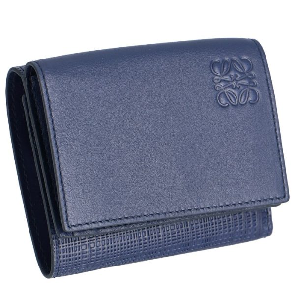 10188s2600395110 LOEWE Trifold Wallet Navy