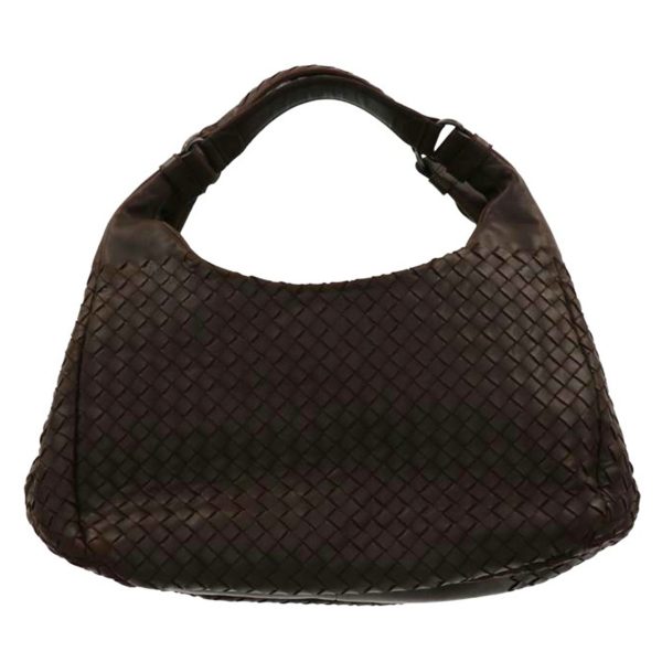 10200 1 Bottega Veneta Intrecciato Semi Shoulder Bag Black