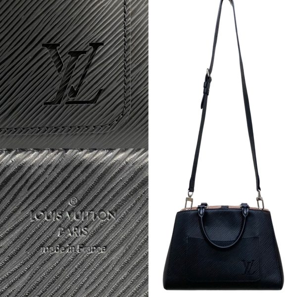 1021mne6 3 4 Louis Vuitton Epi Marel Tote BB Leather 2way Bag Black