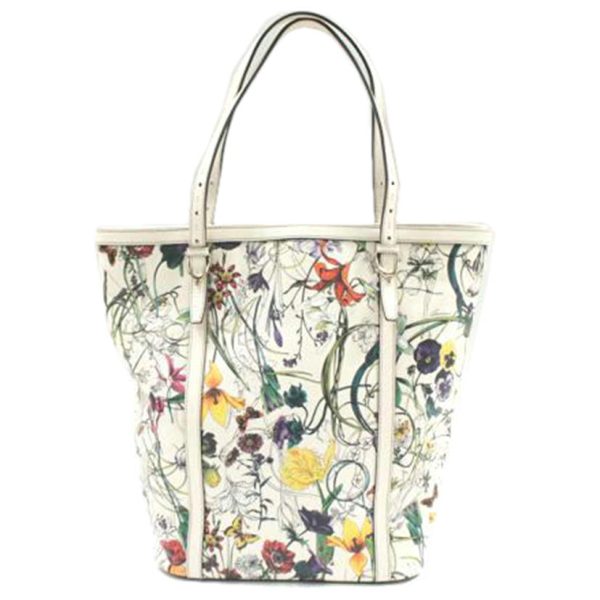 10230 1 Gucci Flora Canvas Tote Bag Beige