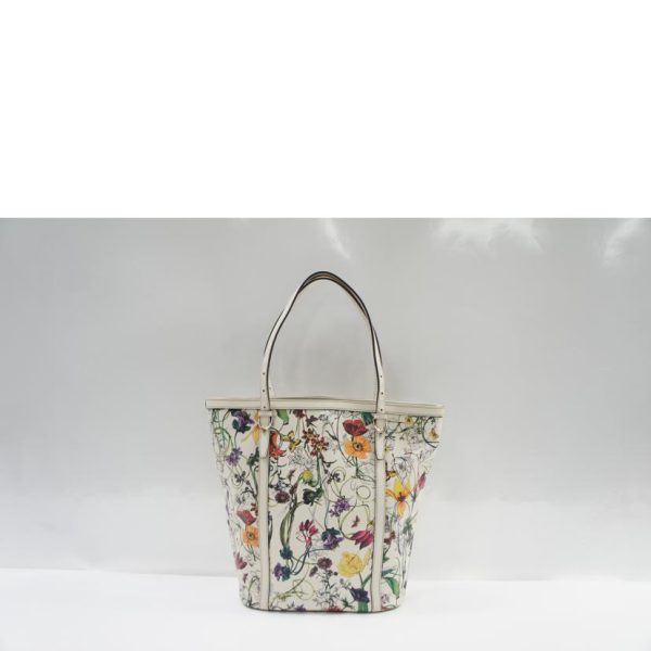 10230 2 Gucci Flora Canvas Tote Bag Beige