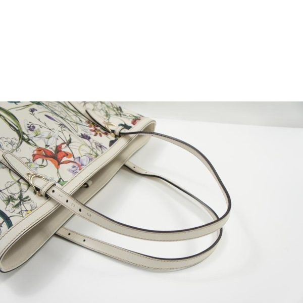 10230 4 Gucci Flora Canvas Tote Bag Beige