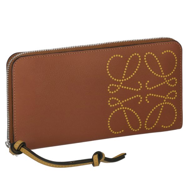 10354t1200247658 LOEWE Anagram Zip Around Wallet Brown