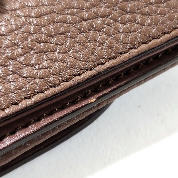 1038 10 Ferragamo Gancini Bifold Wallet Leather Brown