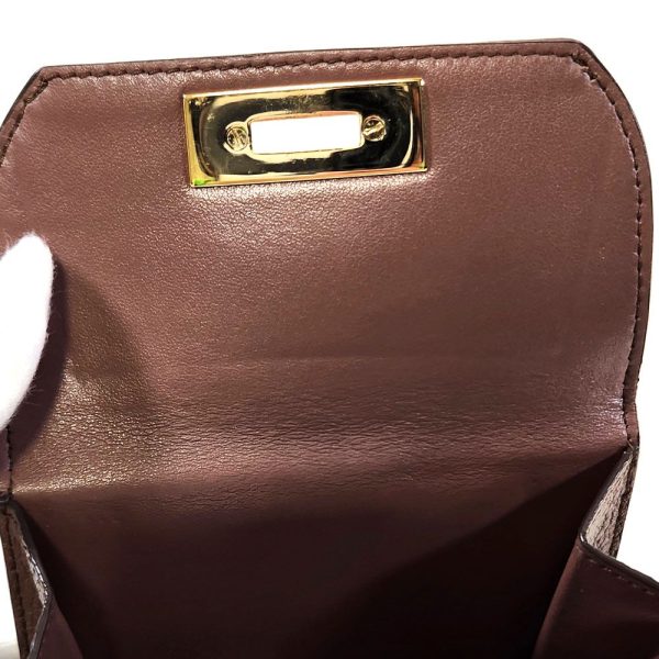 1038 3 Ferragamo Gancini Bifold Wallet Leather Brown