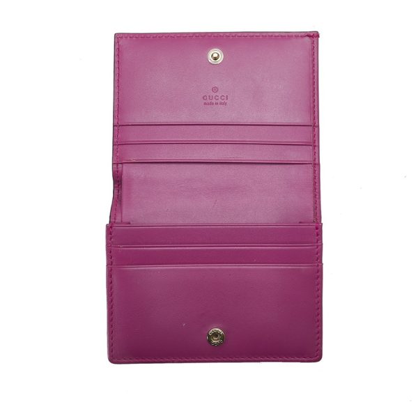 104225tuj2afsn21 5 Gucci Guccishima Bow Ribbon Motif Bifold Wallet Card Case Holder Pink