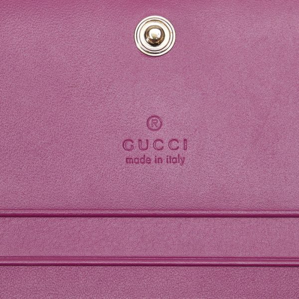 104225tuj2afsn21 6 Gucci Guccishima Bow Ribbon Motif Bifold Wallet Card Case Holder Pink