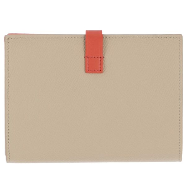 104813ai518lr 2 CELINE Medium Bifold Wallet Strap Bicolor Beige