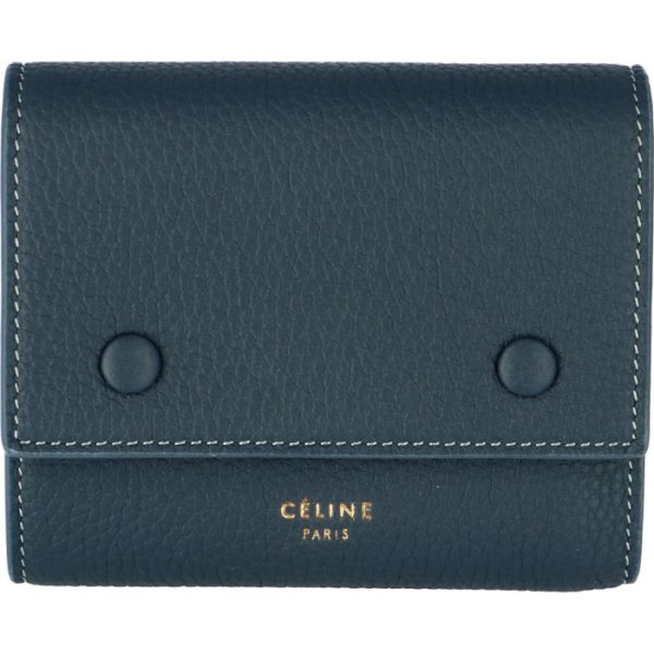 104903au807sl 1 CELINE Small Trifold Wallet Bicolor Beige