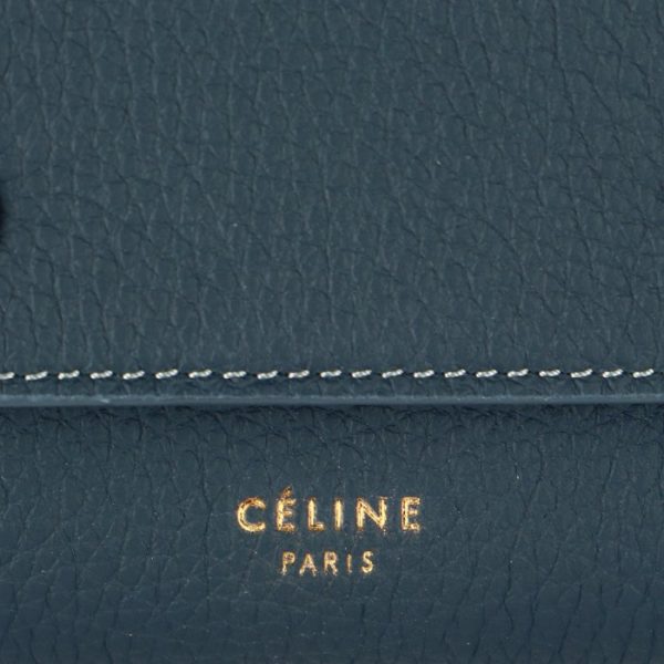 104903au807sl 3 CELINE Small Trifold Wallet Bicolor Beige