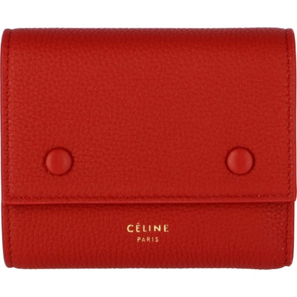 104903au828ch 1 CELINE Small Trifold Wallet Bicolor Beige