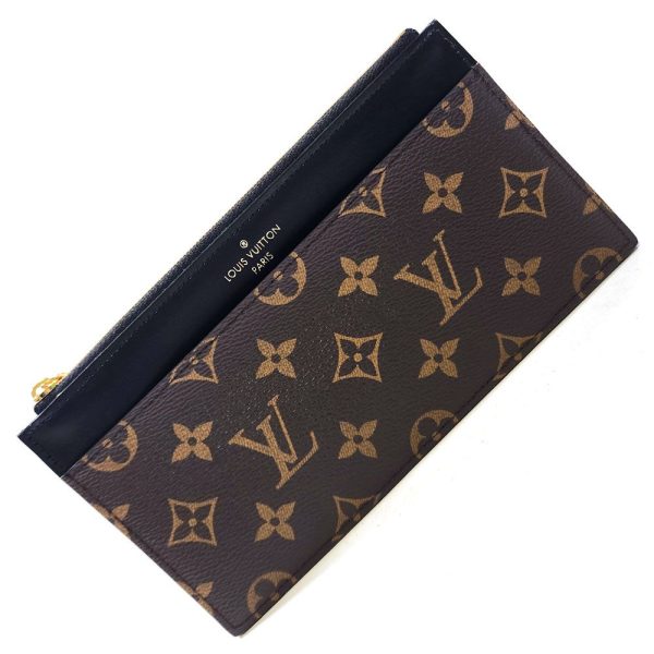 1051 1 Louis Vuitton Monogram Slim Purse Wallet Canvas Brown