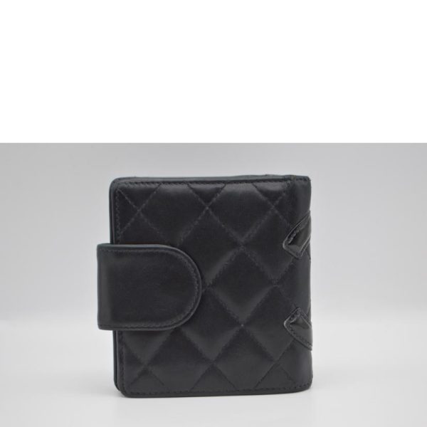 10589 2 Chanel Cambon Line Compact Leather Wallet