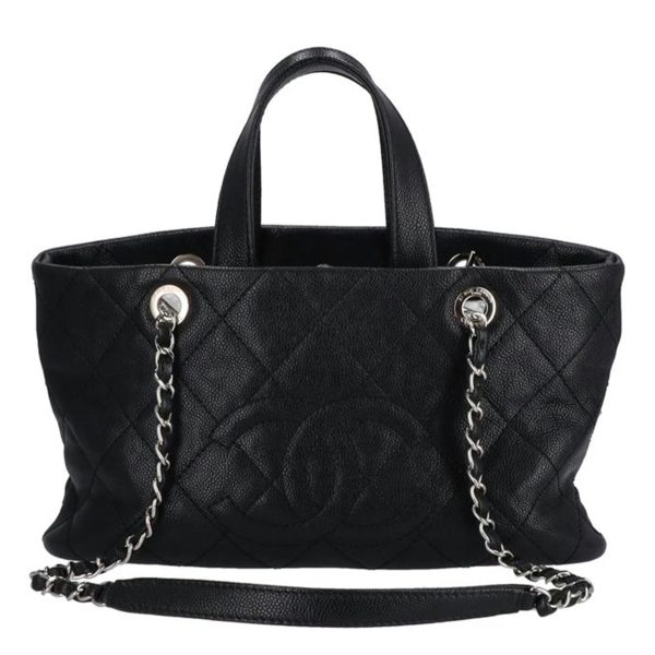 10596 1 Chanel Matelasse Soft Caviar Tote Bag Black