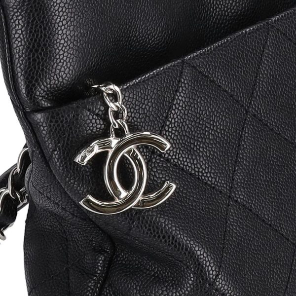 10596 6 Chanel Matelasse Soft Caviar Tote Bag Black