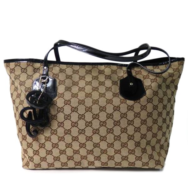 10609 1 Gucci GG Canvas Jolly Large Tote Bag Beige