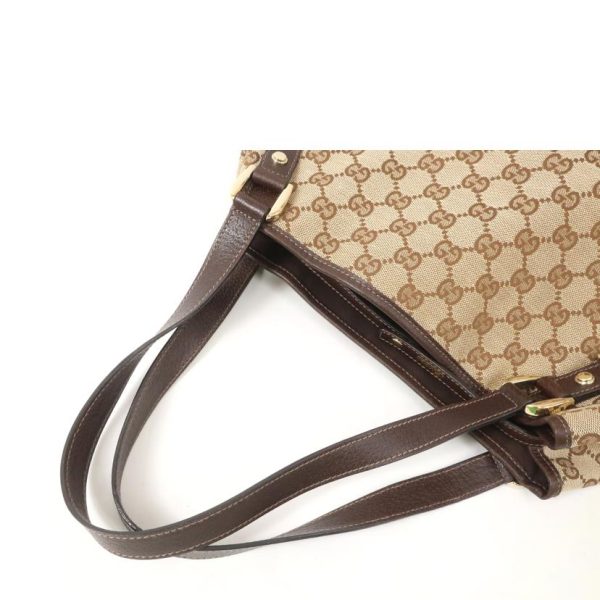 10693 2 Gucci GG Canvas Tote Handbag Brown