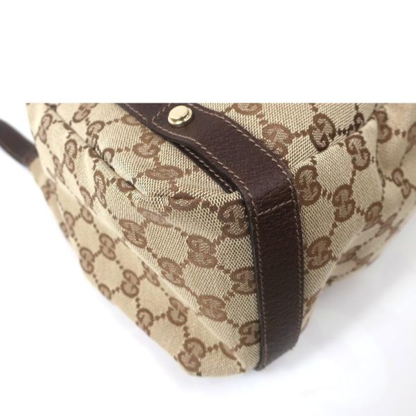 10693 3 Gucci GG Canvas Tote Handbag Brown