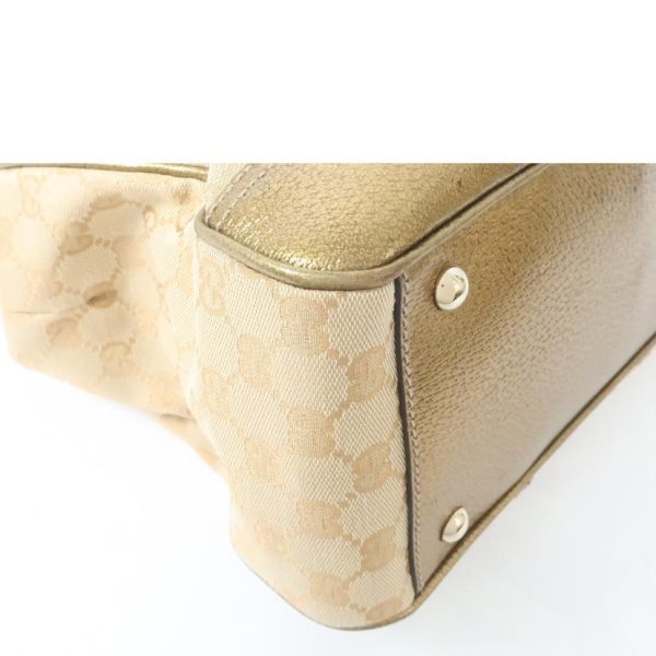 10723 4 Gucci Gg Canvas Tote Handbag Gold