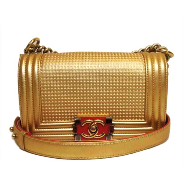 10730 1 Chanel Boy Chanel Gold Chain Shoulder Bag