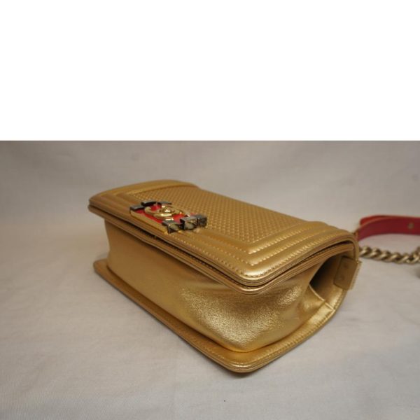 10730 3 Chanel Boy Chanel Gold Chain Shoulder Bag