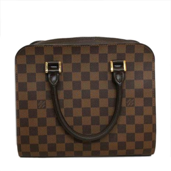 10757 1 Louis Vuitton Triana Damier Handbag Ebene Brown