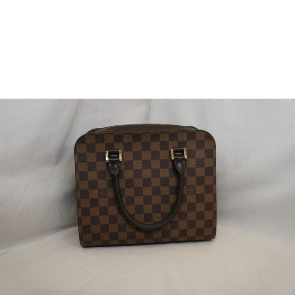 10757 2 Louis Vuitton Triana Damier Handbag Ebene Brown