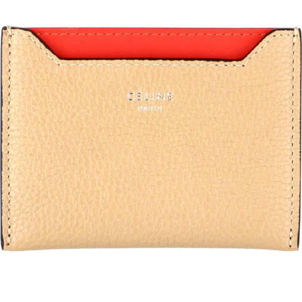 107813afe03un 1 CELINE Card Case Bicolor Beige