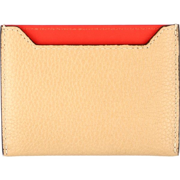 107813afe03un 2 CELINE Card Case Bicolor Beige