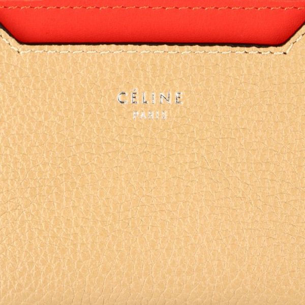 107813afe03un 3 CELINE Card Case Bicolor Beige