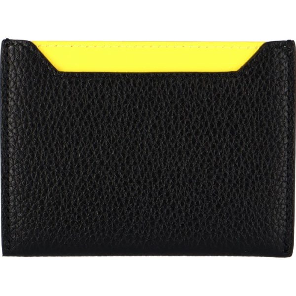 107813afe38no 2 CELINE Card Case Bicolor Black