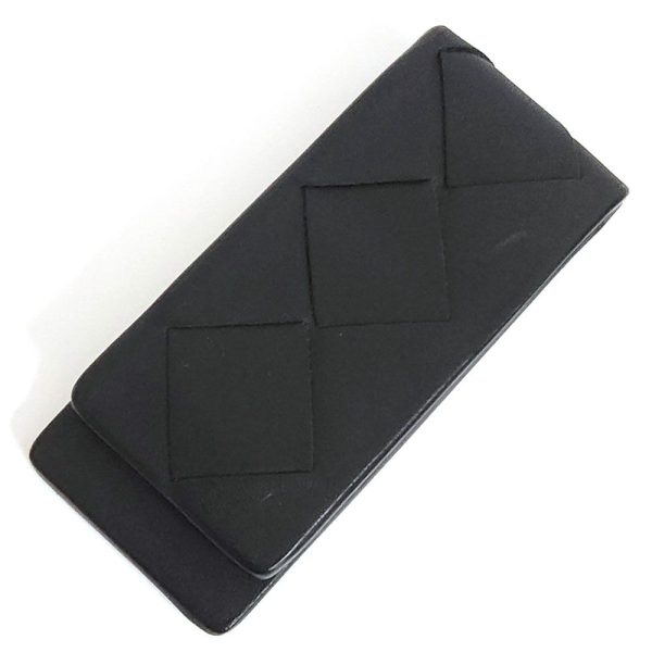 1079 1 BOTTEGA VENETA Intrecciato Money Clip Leather Black