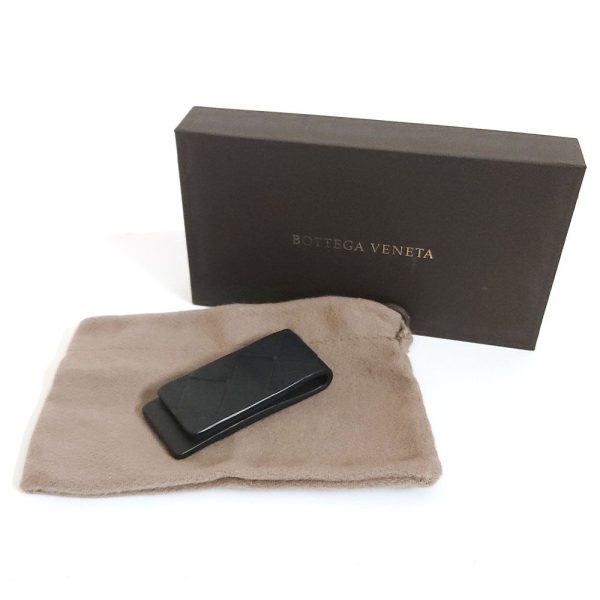 1079 9 BOTTEGA VENETA Intrecciato Money Clip Leather Black