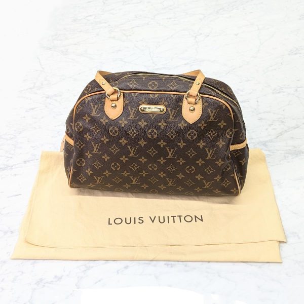 107 20 Louis Vuitton Monogram Montorgueil GM Shoulder Bag Brown