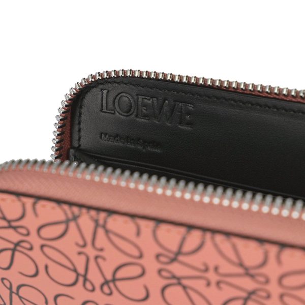 107n55gf1300307029 5 LOEWE Embossed Anagram Zip Around Wallet Pink