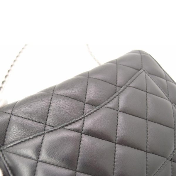 10841 8 Chanel Lambskin Chain Wallet Bag Black