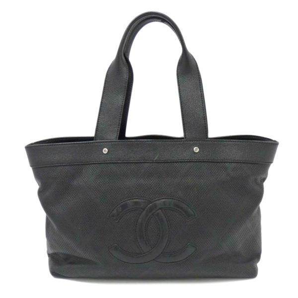 10894 1 Chanel Punching Tote Bag Black